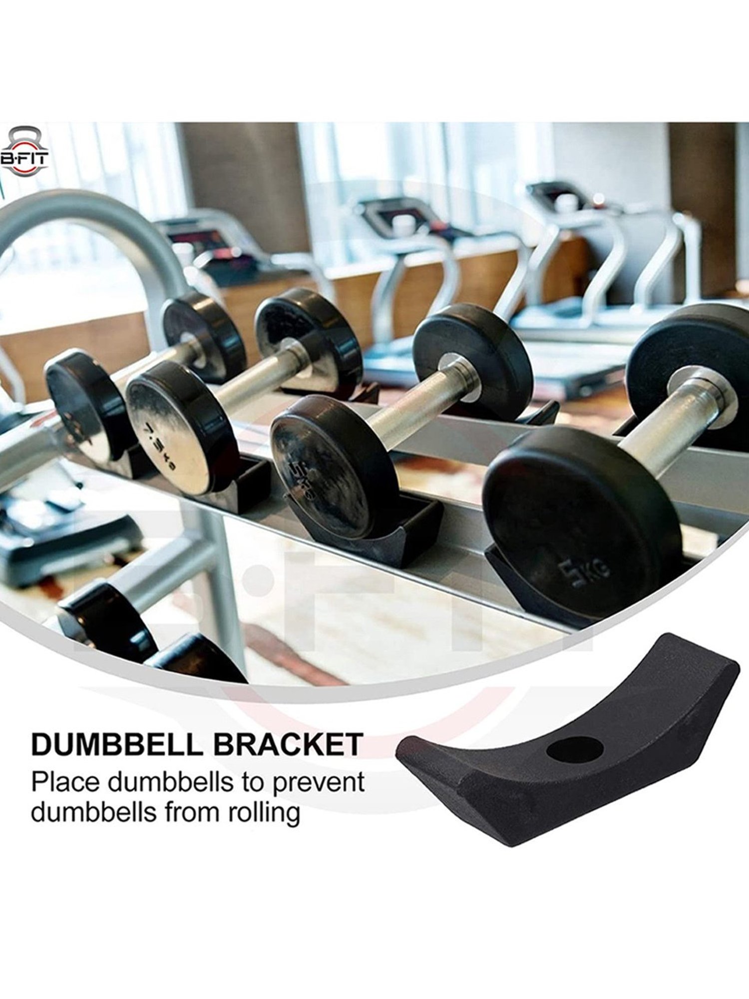 B Fit PRO Style Dumbbell Saddles Dumbbell Rack Cradles Set of 4 (Black)