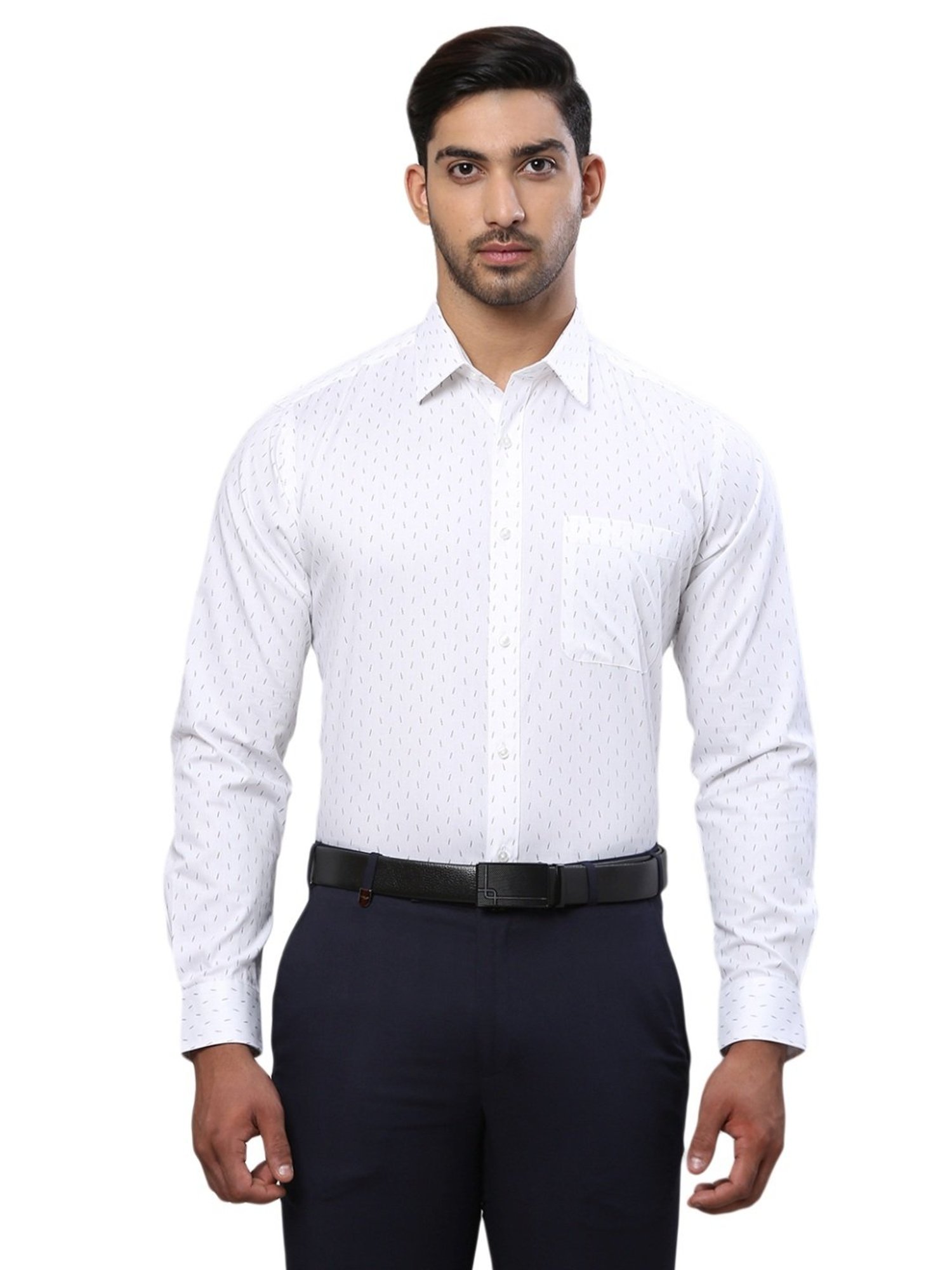 Raymond Blue Slim Fit Printed Shirt