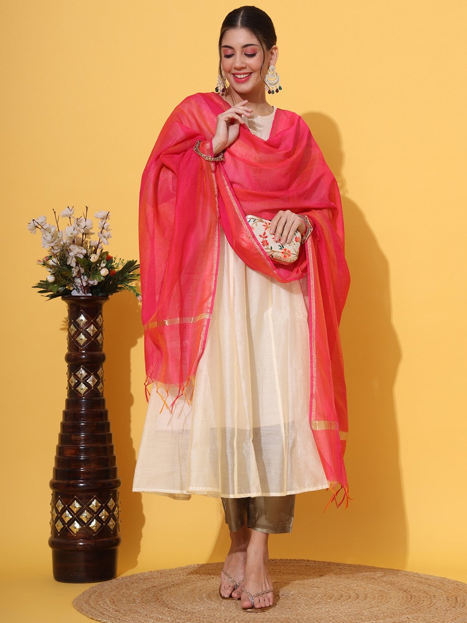Stylum Multicolor Block Print Dupatta