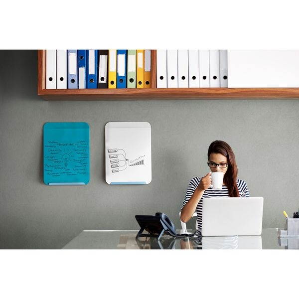 Ghent Link Board Magnetic Whiteboard 24"H x 30"W Lime Green Base/Gray Face