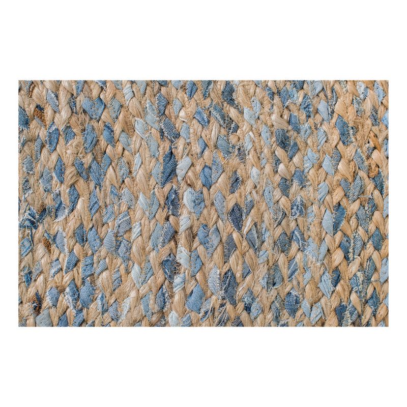 Kerala Denim & Jute Area Rug Round (4'x4') - Anji Mountain