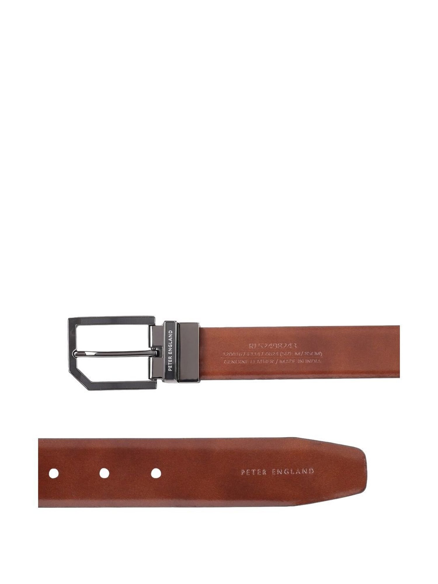 Peter England Black & Brown Leather Reversible Belt For Men
