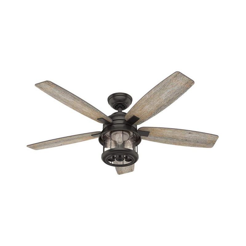 Hunter Fan Company Coral Bay 52" Outdoor Indoor Living Room Home Ceiling Fan with LED Light & Remote, Noble Bronze