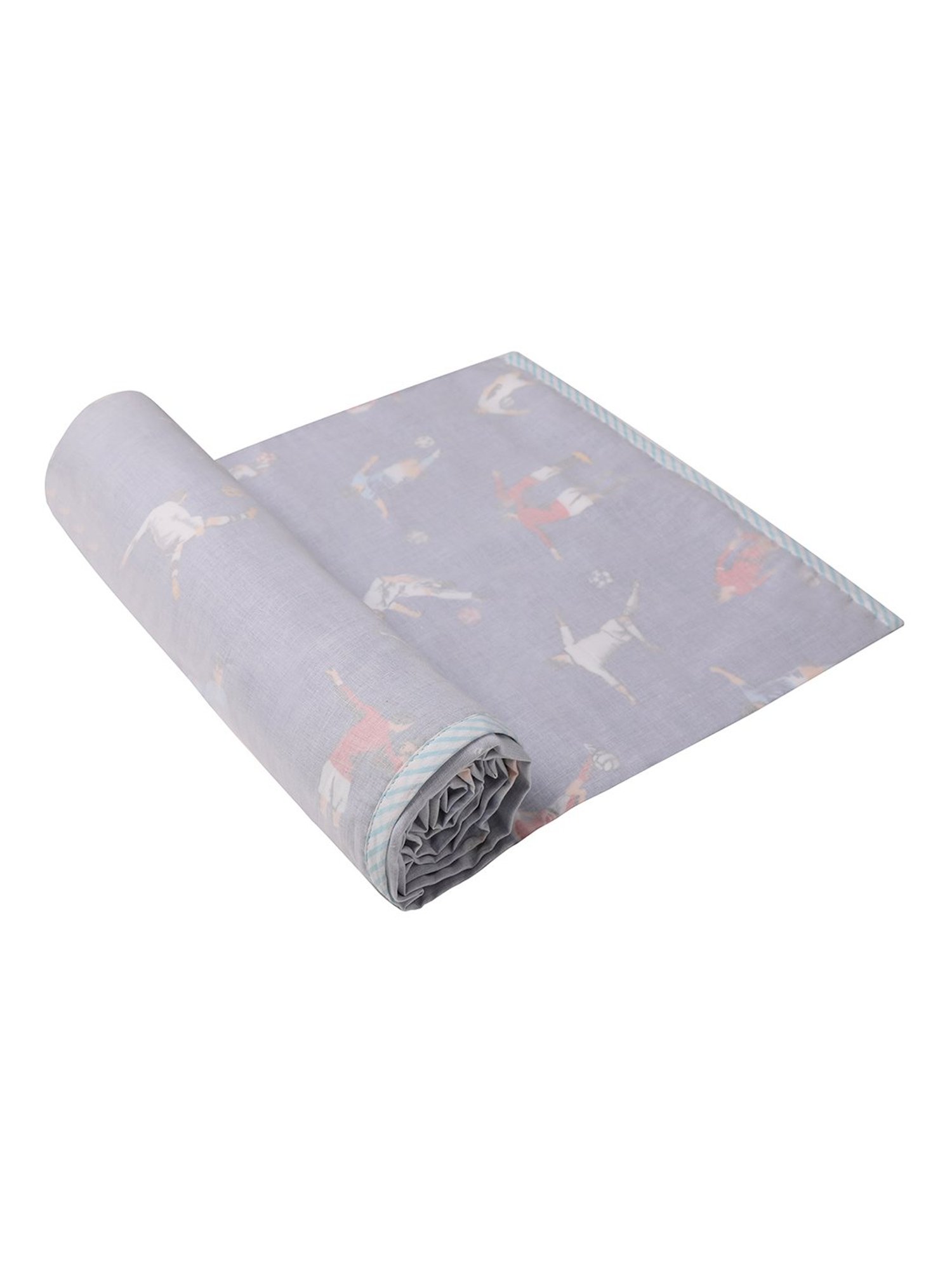 Nigh Nigh Football Blue Cotton 70 TC Kids Dohar - Set of 1