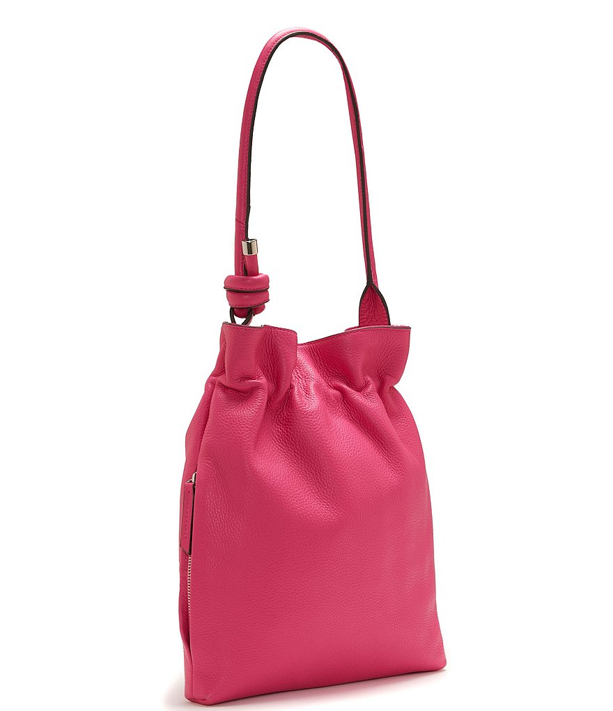 Vince Camuto Cayra Leather Ruched Snap Hobo Bag