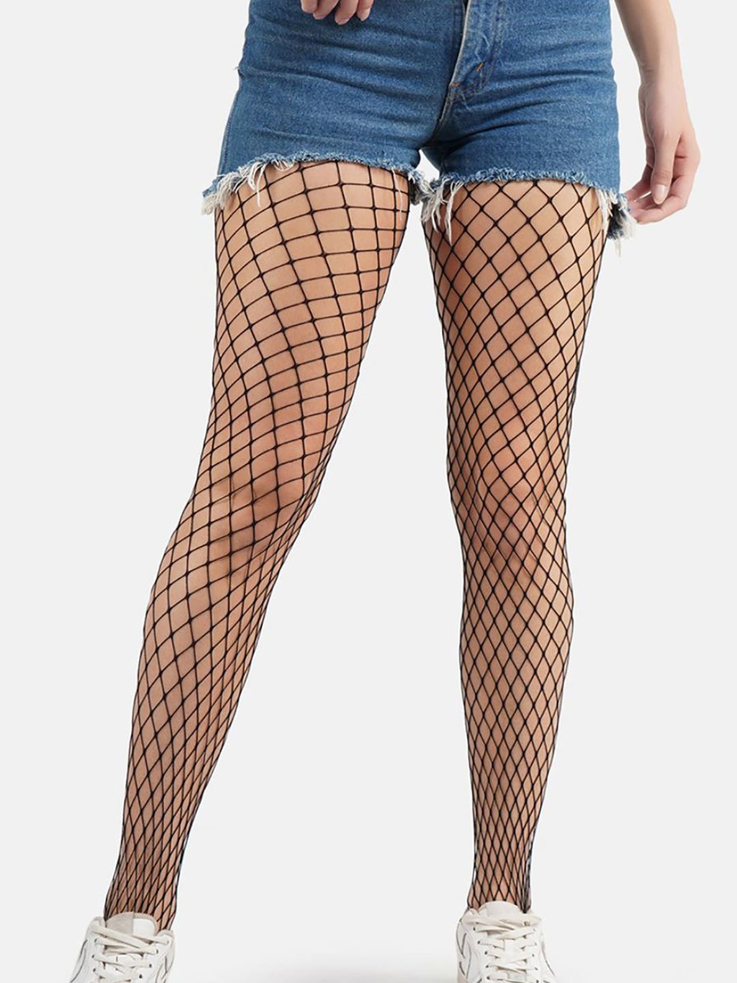 Secrets By ZeroKaata Black Self Design Stockings