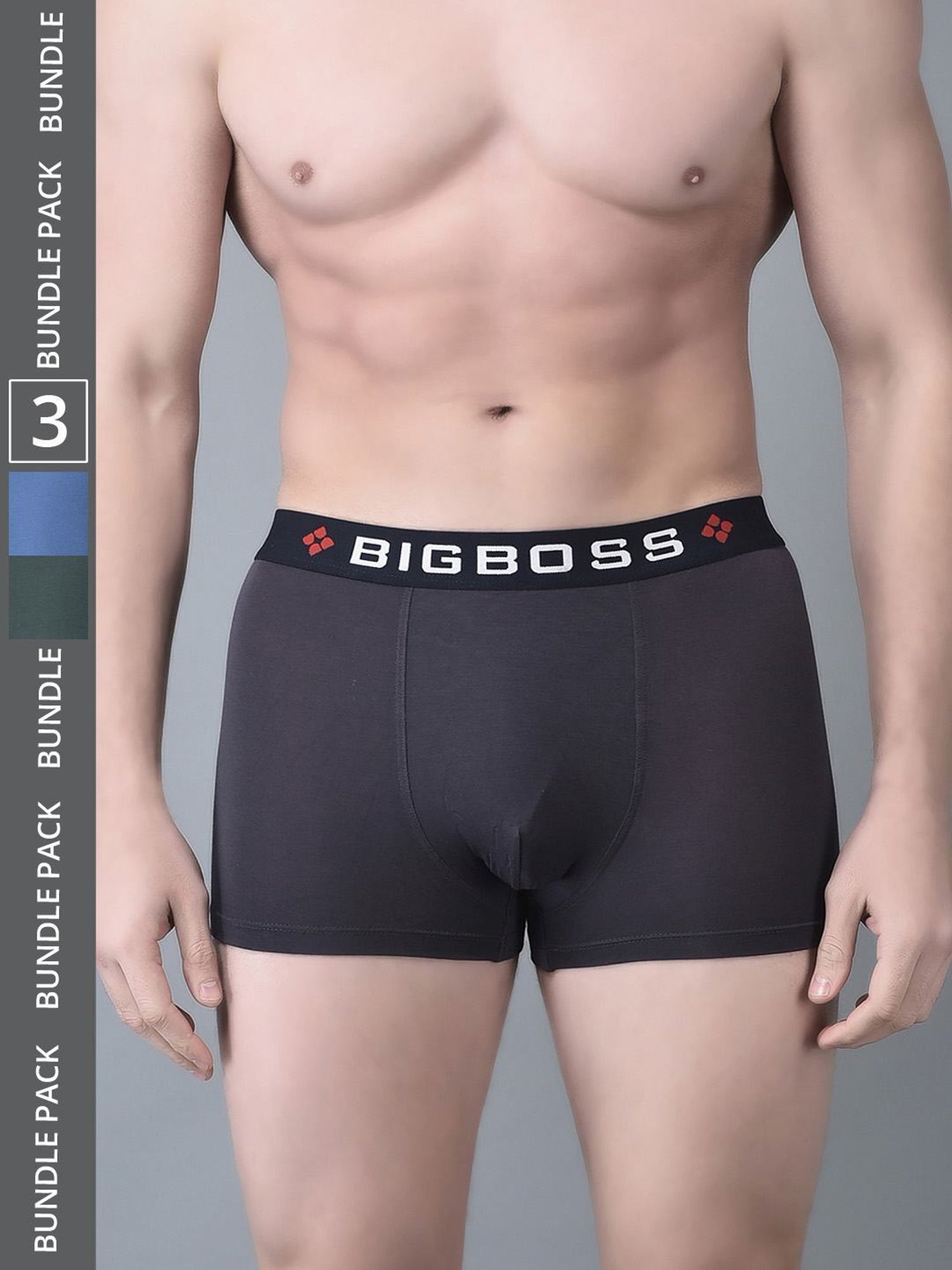 Dollar Bigboss Assorted Cotton Regular Fit Trunks - Pack Of 3