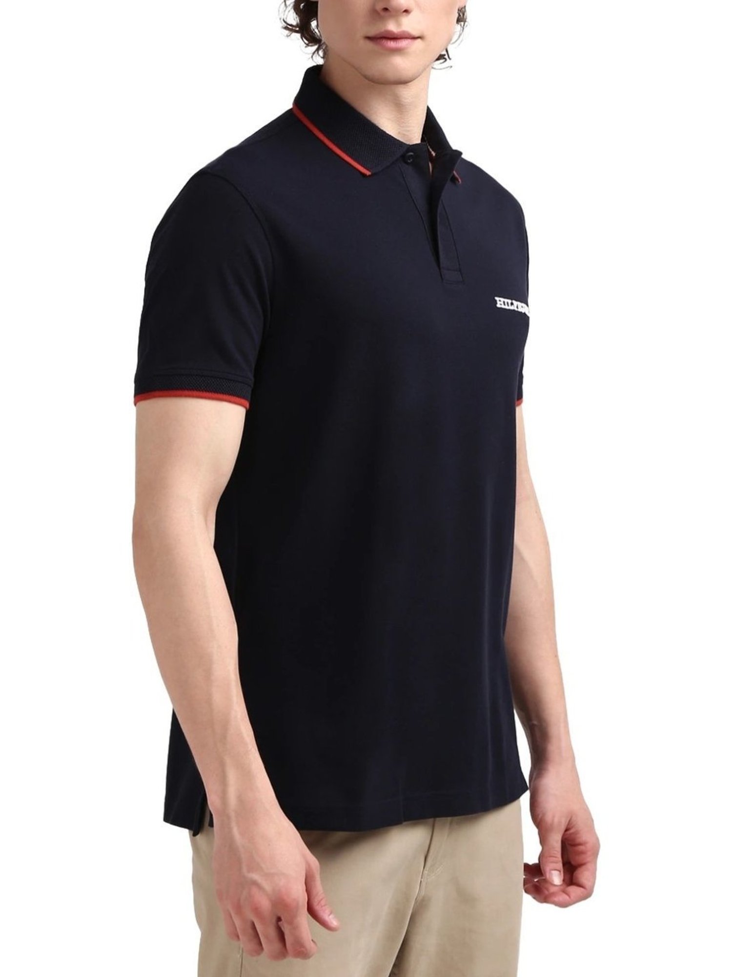 Tommy Hilfiger Navy Blue Regular Fit Polo T-Shirt
