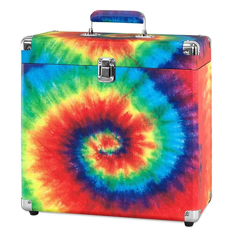 Vintage Vinyl Record Storage and Carrying Case Fits All Standard Records 33 13 45 and 78 RPM Holds 30 Albums Perfect for Your Treasured Record Collection Tie Dye
