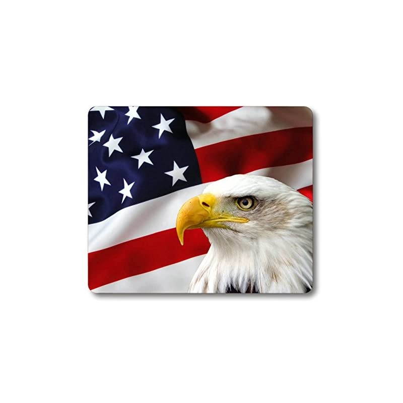 NonSlip Rubber Mousepad Eagle on American Flag Mouse Pad by