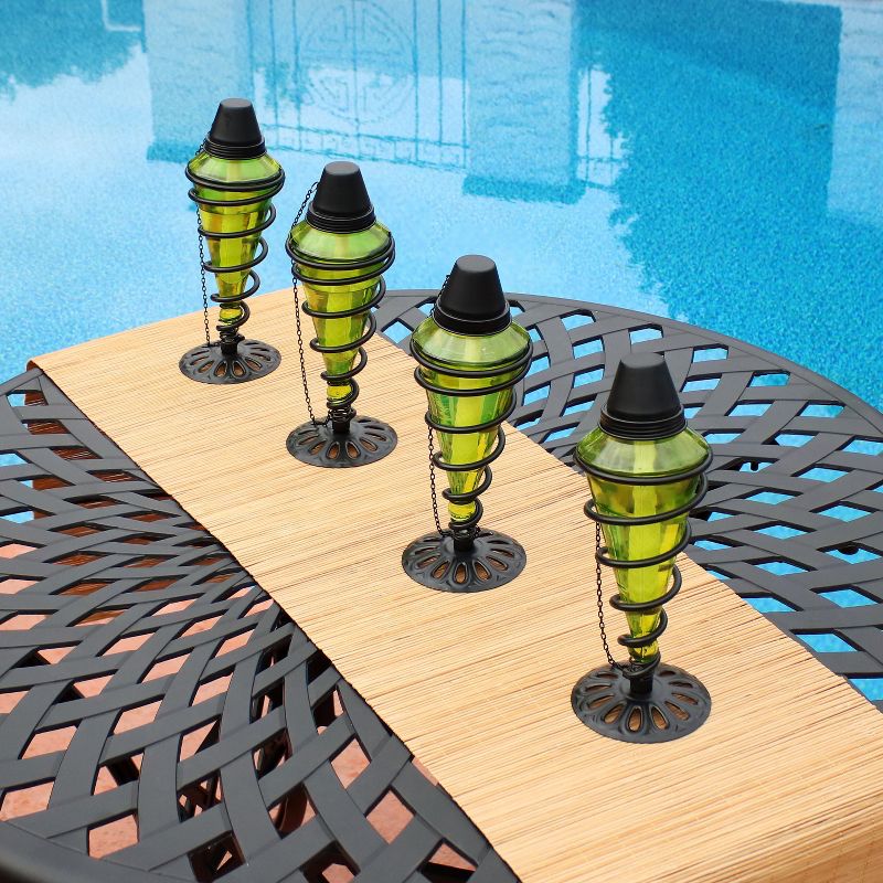 5.5" Petite Lantern Metal Table Torch Black - TIKI