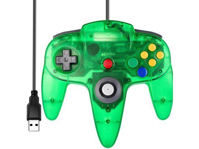 [USB Version] Classic N64 Controller,  N64 Wired USB PC Game pad Joystick, N64 Bit USB Wired Game Stick for Windows PC MAC Linux Genesis Raspberry Pi Retropie Emulator [Plug & Play] (Blue)