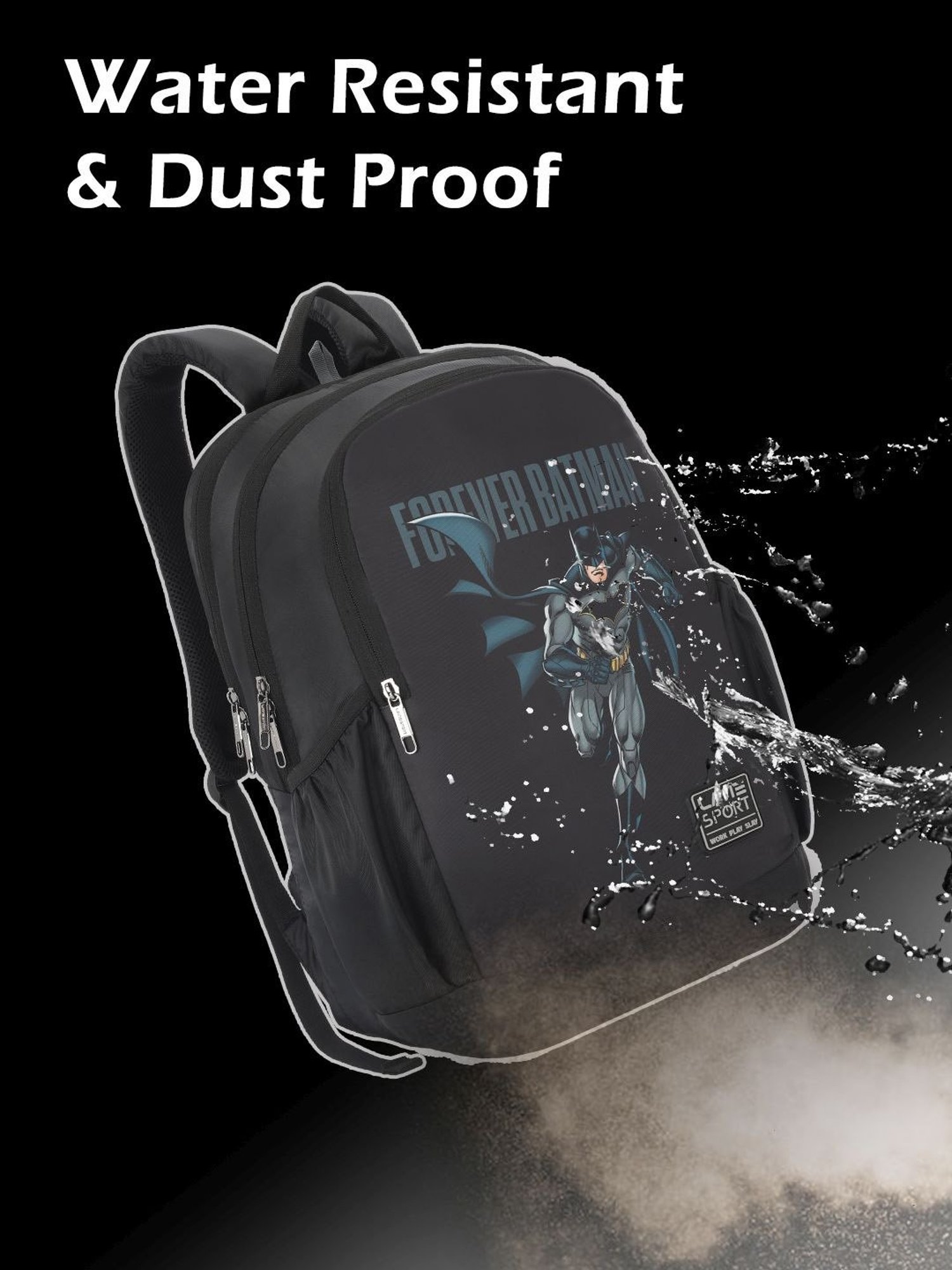 Lavie Sport Batman 33L College Laptop Backpack For Boys & Girls (Black)