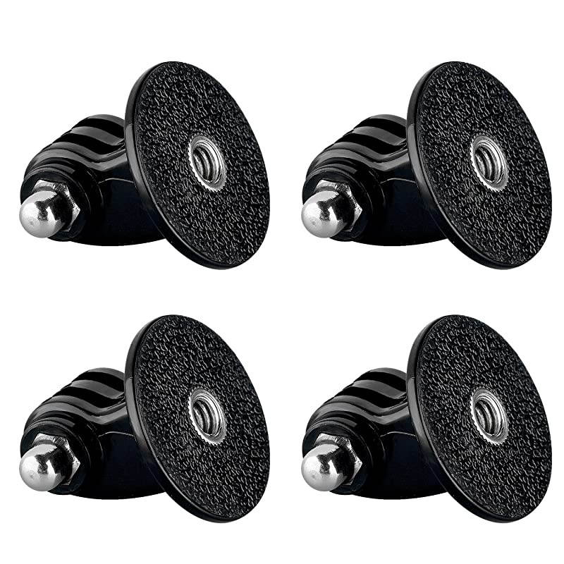 Tripod Mount Adapter Compatible with GoPro Hero 9, 8, 7, 6, 5, 4, Session, 3+, 3, 2, 1, Hero (2018), Fusion, DJI Osmo, Sjcam, Xiaoyi Action Cameras (4 Packs)