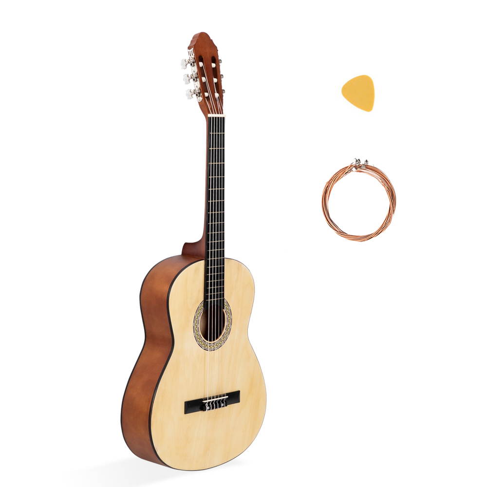 39" Practice Beginner Basswood Classical  Acoustic Guitar Burlywood