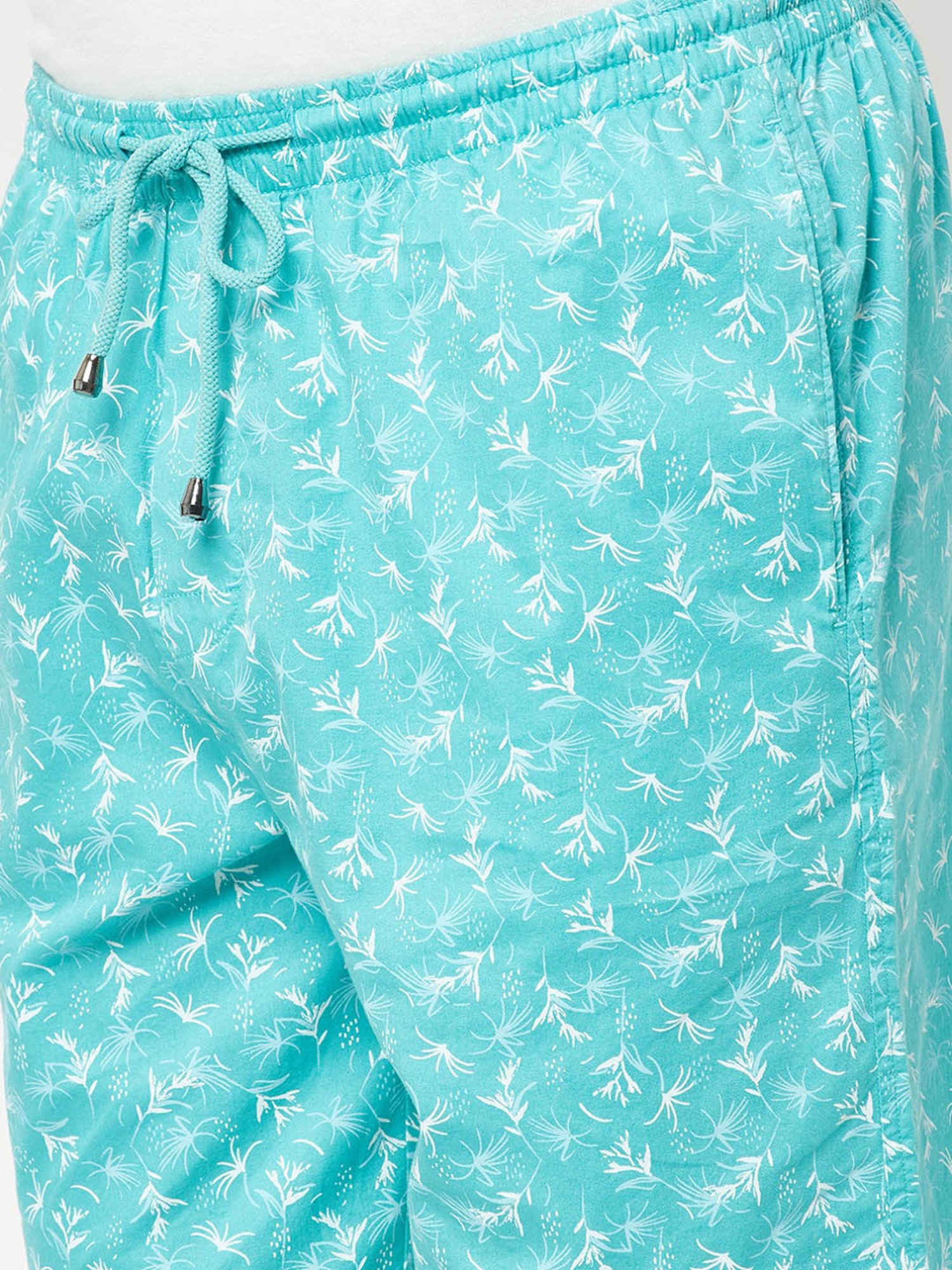 Crimsoune Club Turquoise Regular Fit Cotton Shorts