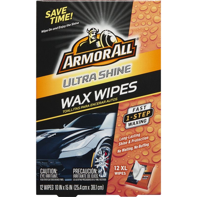 Armor All 12ct Ultra Shine Automotive Wax Wipes