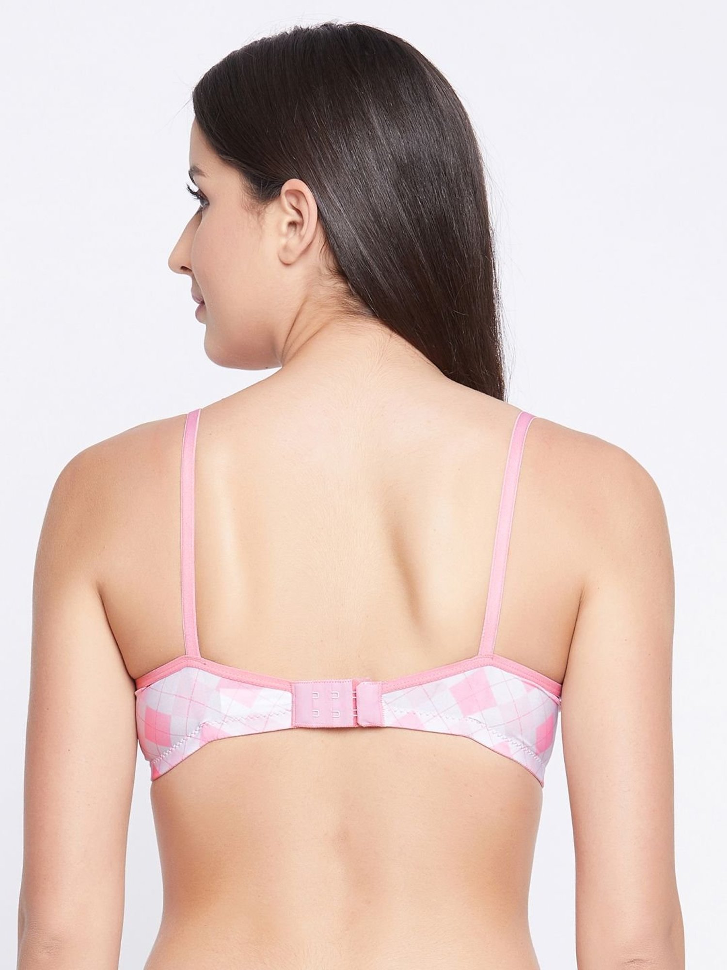 Clovia Pink Geometric Pattern T-Shirt Bra