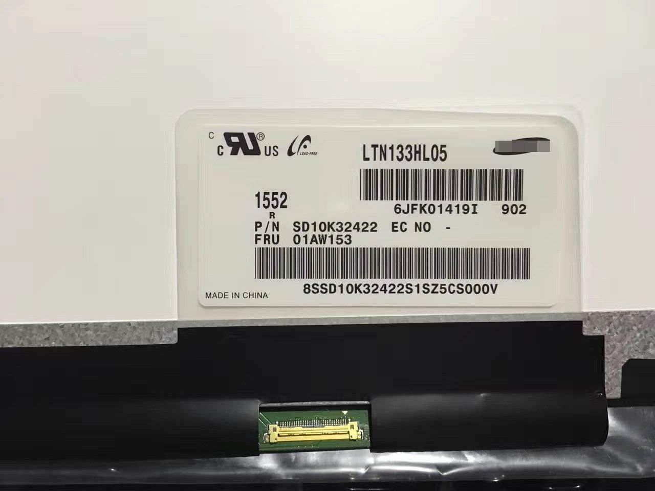 13.3" LED LCD Screen LTN133HL05-902 30pin edp FRU:01AW153 1920X1080 FHD