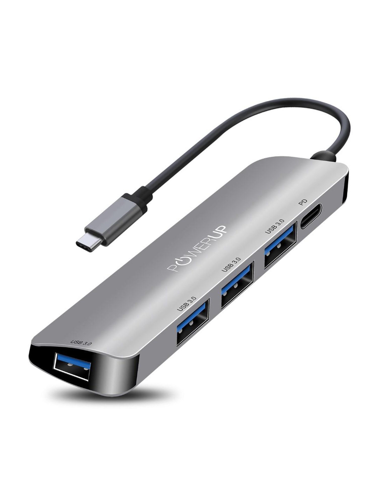 Powerup Elite Micro 5 in 1 Multi-Port Hub Adapter for MacBook Pro (Silver)