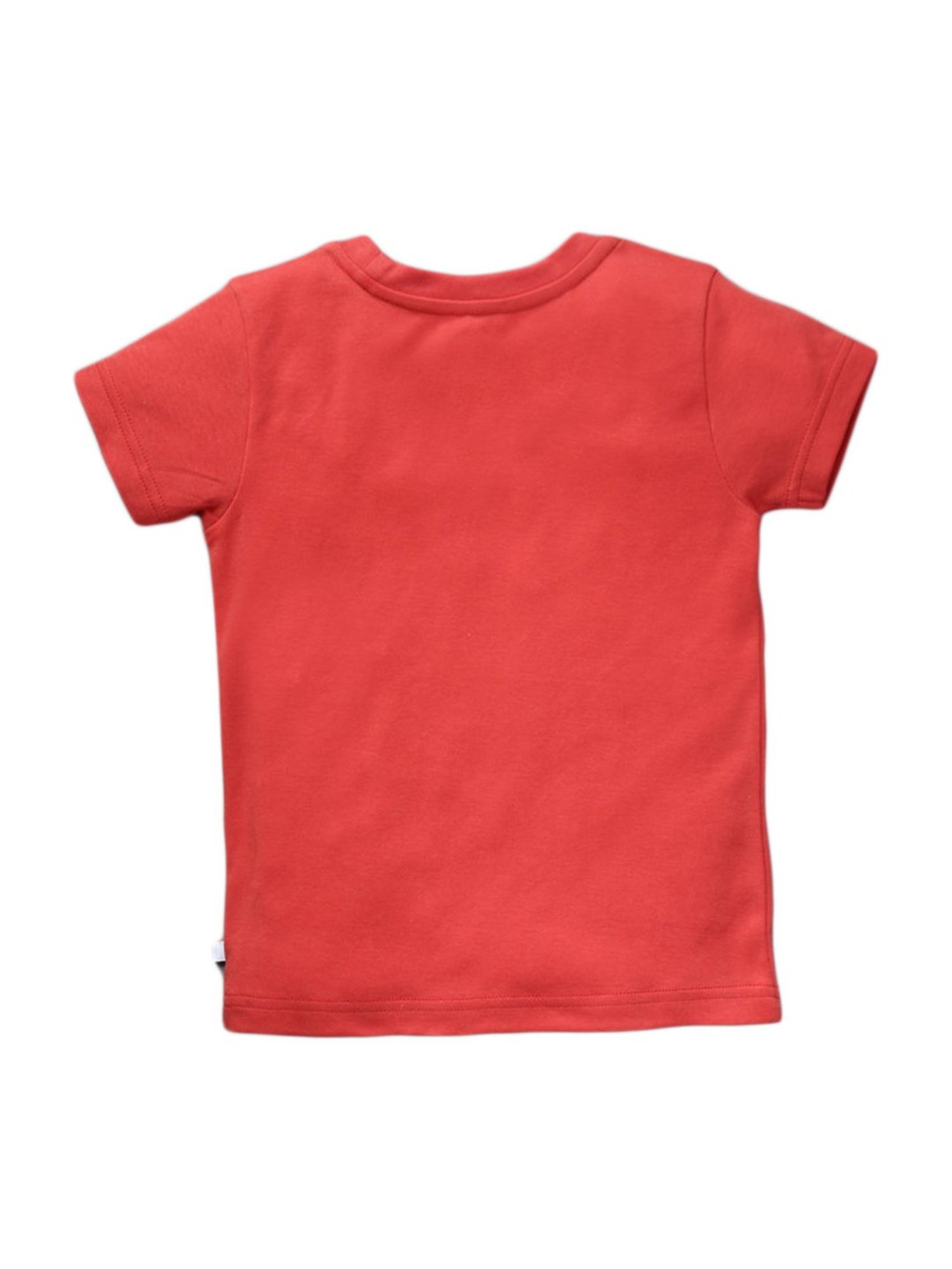 Pranava Kids Red Cotton Patch Work T-Shirt