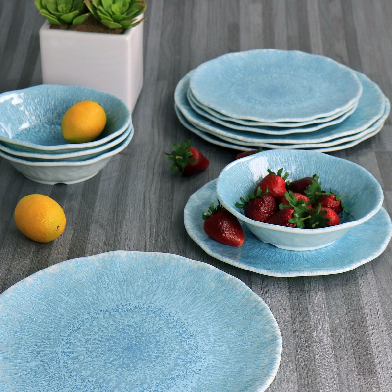 Vremi 16 Piece Multicolor Porcelain Dinnerware Set with 4 Dinner Plates, 4 Dessert Plates, 4 Salad/Soup Bowls, & 4 Coffee/Tea Mugs