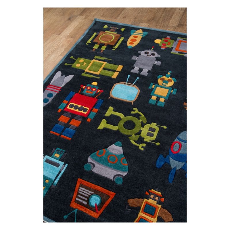 2'x3' Robot Tufted Accent Rug Steel Blue - Momeni