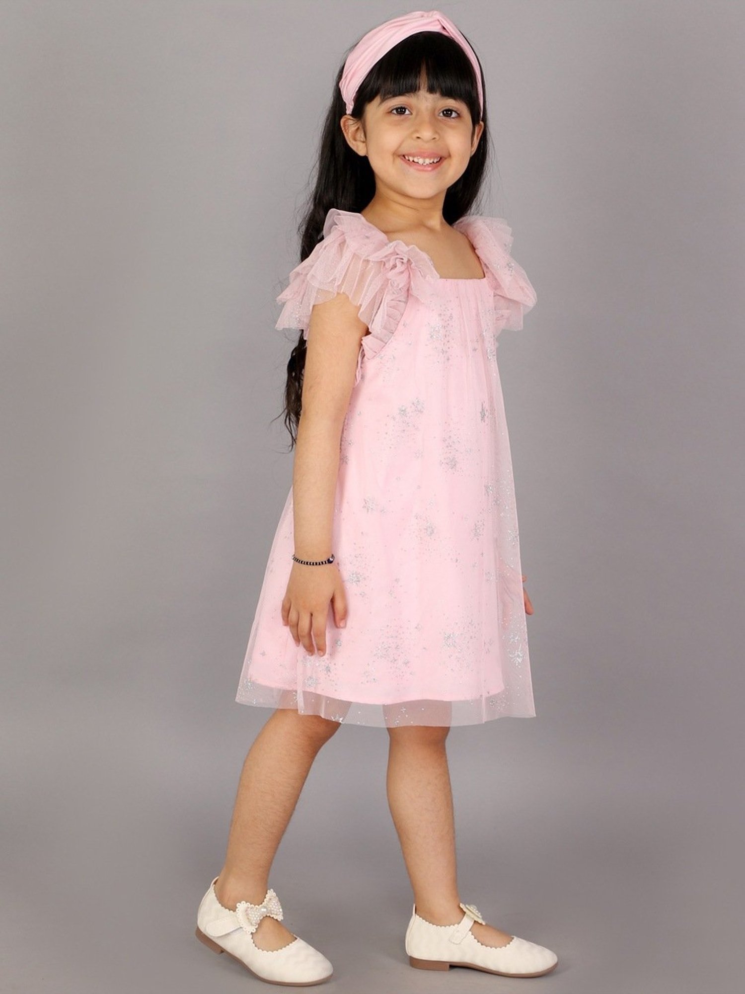 KidsDew Pink Embellished Casual Dress