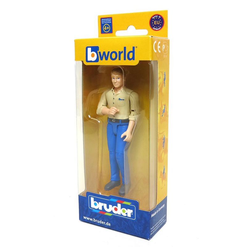 Bruder bworld Man with Tan Shirt and Blue Jeans Toy Figure