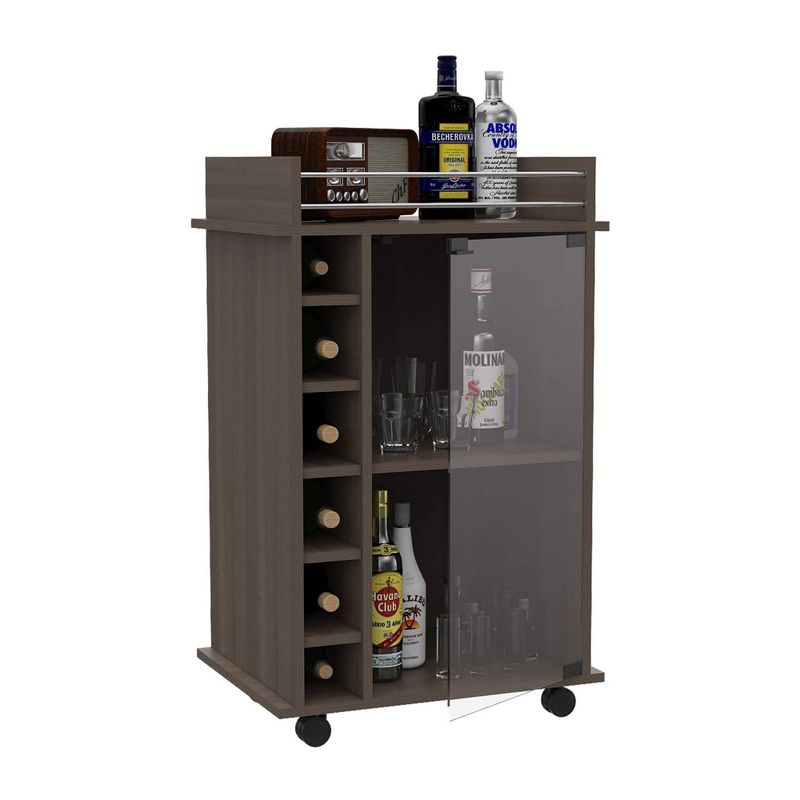 Flash Furniture Castleberry Rustic Wood Grain and Iron Kitchen Serving and Bar Cart