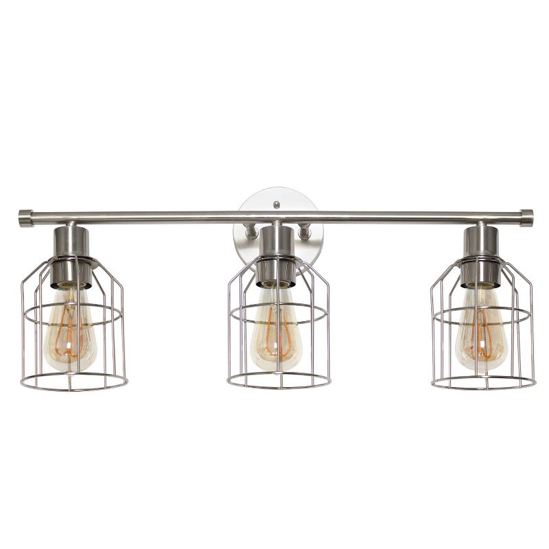 3-Light Industrial Wired Vanity Pendant Brushed Nickel - Lalia Home