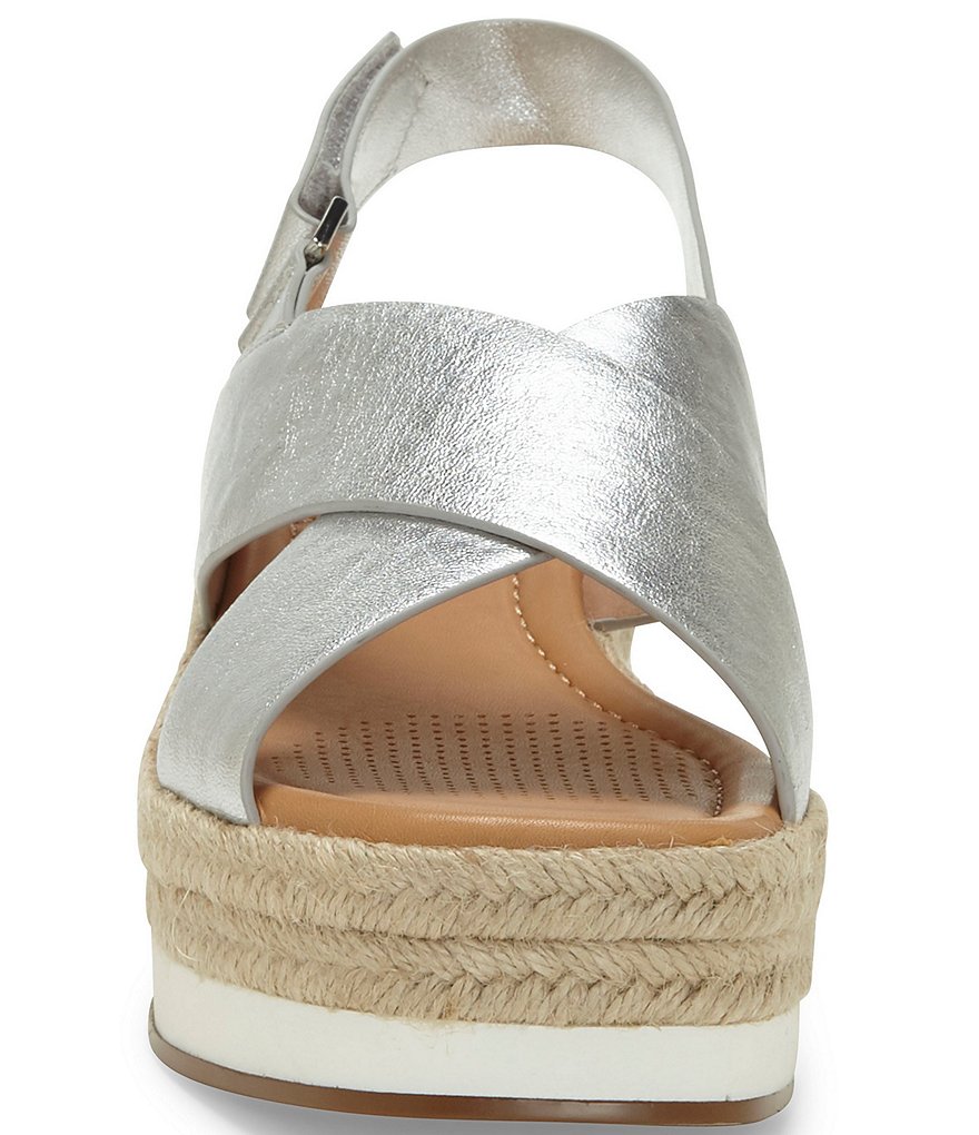 CC Corso Como Penelopy Metallic Leather Flatform Espadrilles