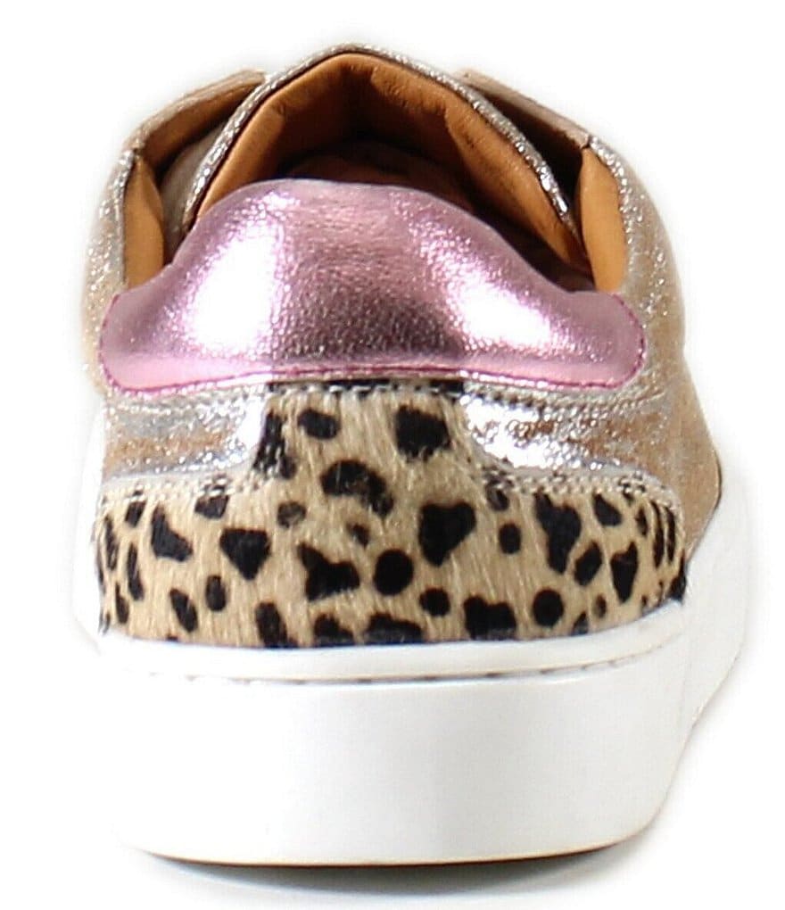Diba True All Mund Metallic Leather Cheetah Print Calf Hair Sneakers