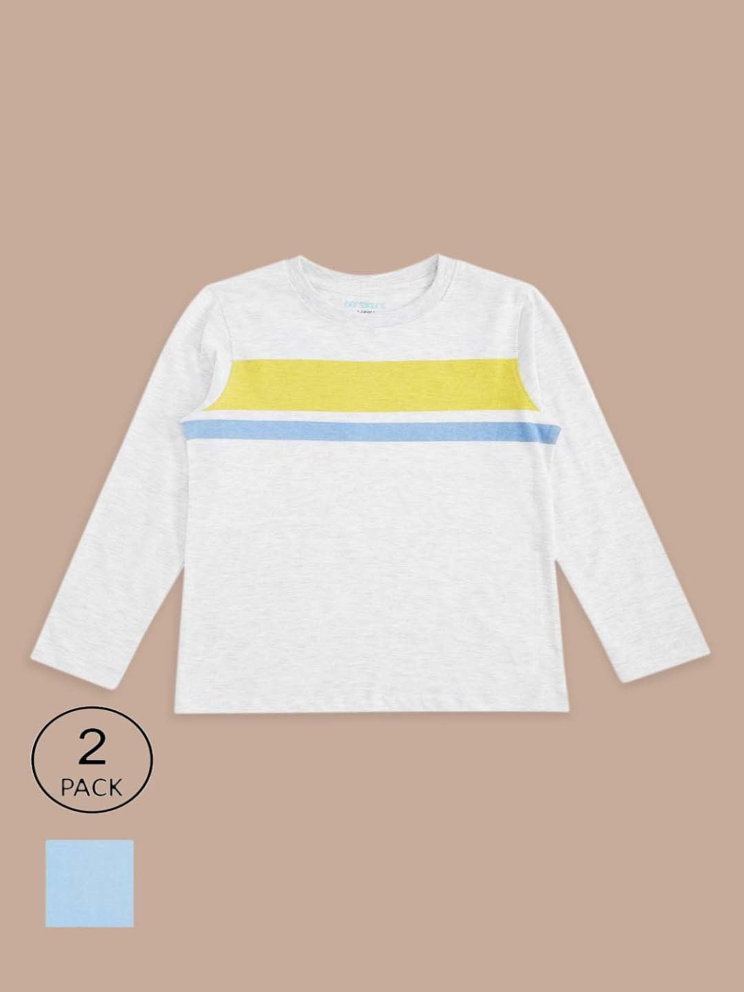 Pantaloons Baby Kids Blue & White Cotton Printed Full Sleeves T-Shirt