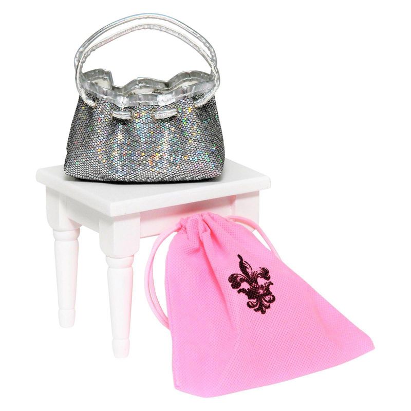 The Queen's Treasures 18" Doll Designer Silver Handbag & Shoes Accessory Set