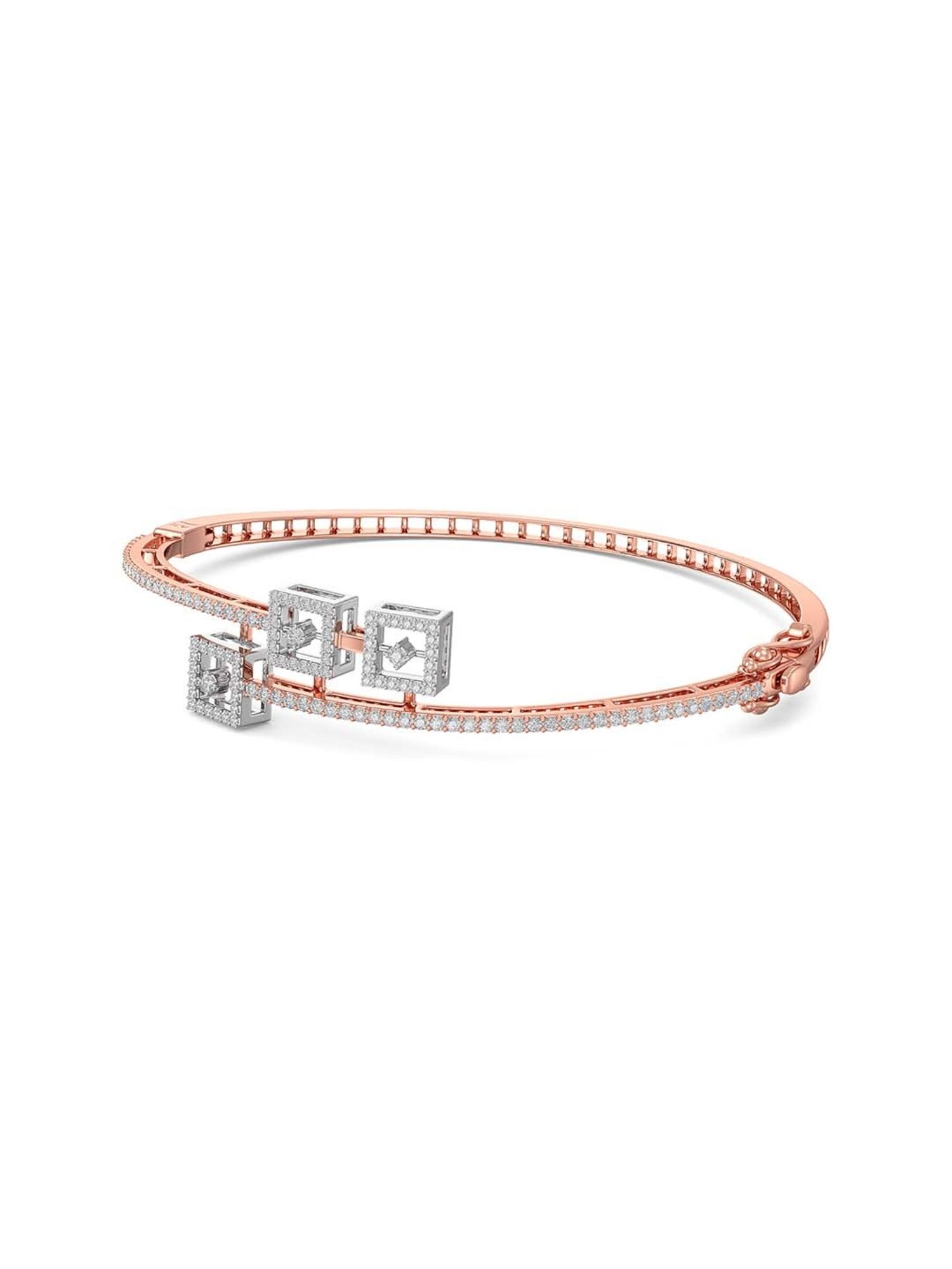 Joyalukkas 18k Rose Gold & Diamond Square-shape Bracelet for Women