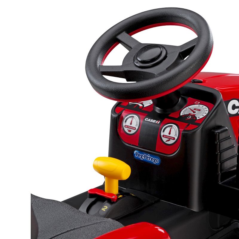 Peg Perego 12V Case Magnum Tractor with Trailer Powered Ride-On - Red