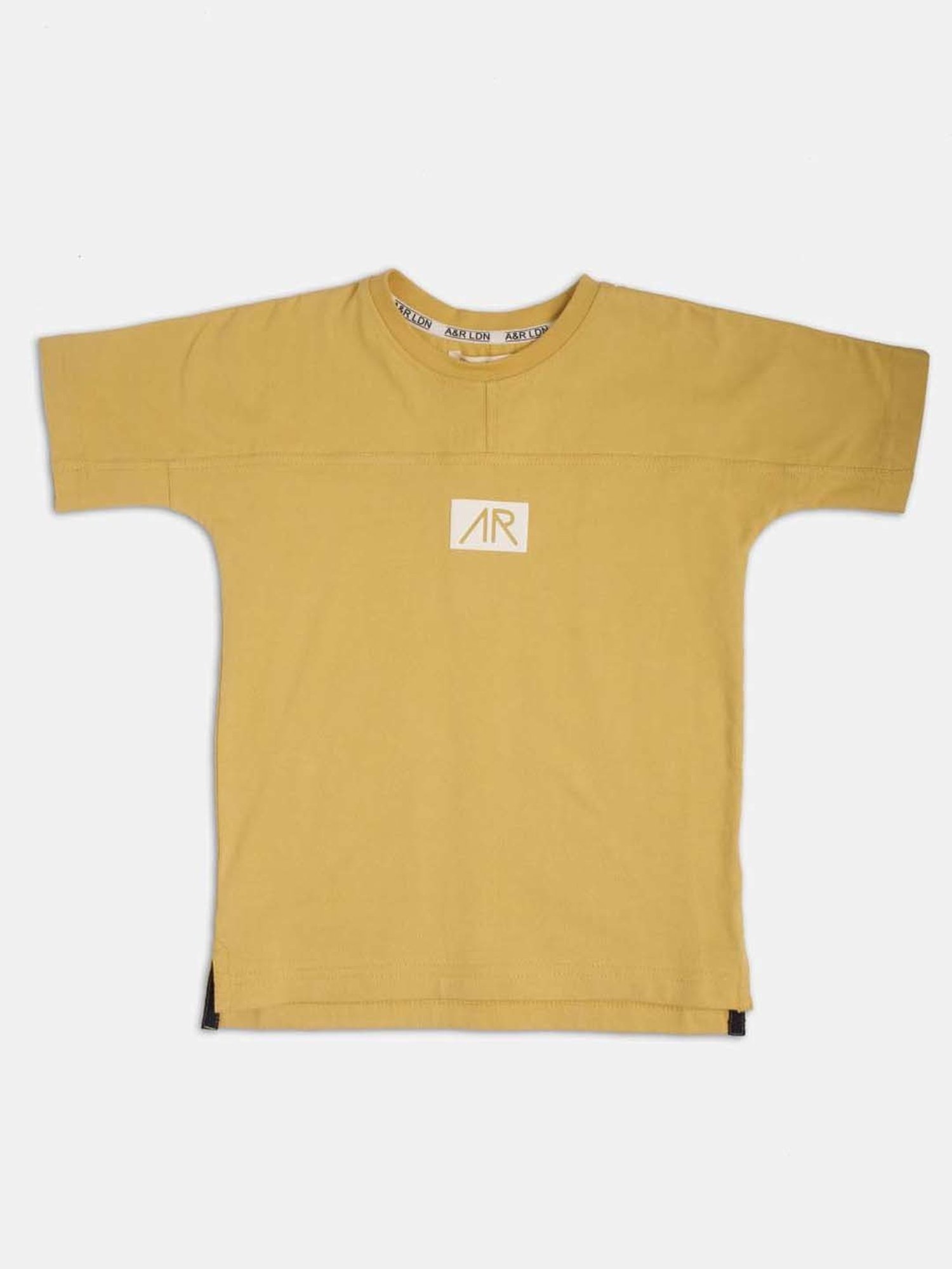 Angel & Rocket Kids Yellow Cotton Logo T-Shirt