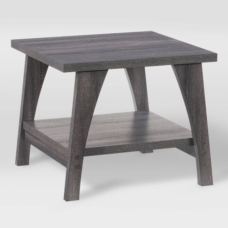 Hollywood Side Table with Lower Shelf Dark Gray - CorLiving