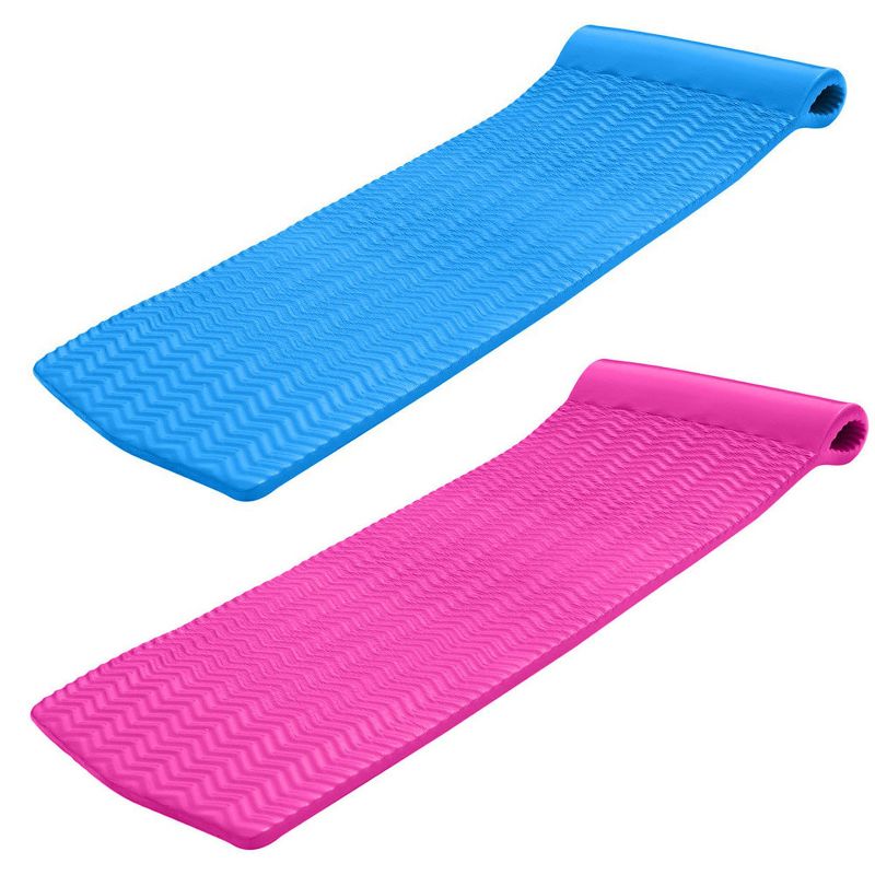 Texas Recreation Serenity Foam Lounger Pool Float, Bahama Blue and Flamingo Pink