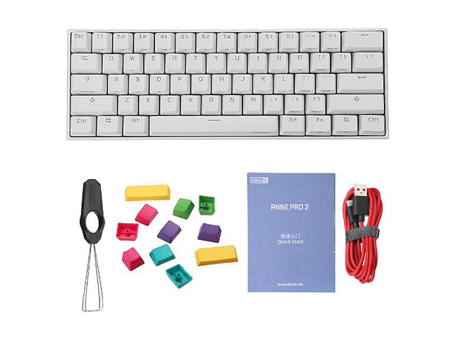 Anne Pro 2 60% Mechanical Keyboard Wired/Wireless Dual Mode Full RGB Double Shot PBT - Brown Switch