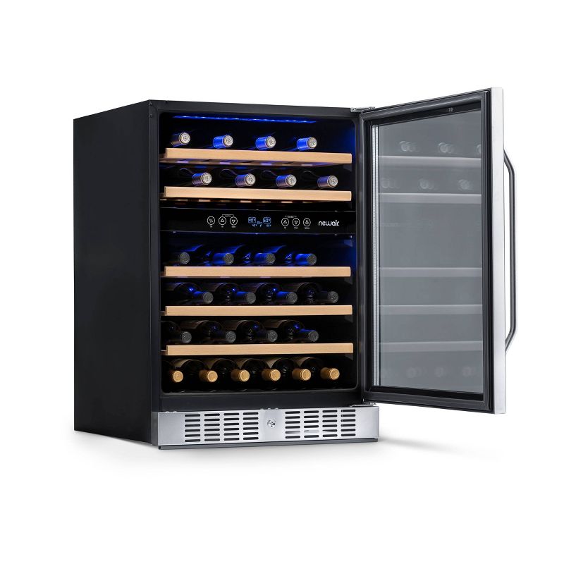 NewAir 46 Bottle Dual Zone Built-In Compressor Wine Cooler - Stainless Steel AWR-460DB