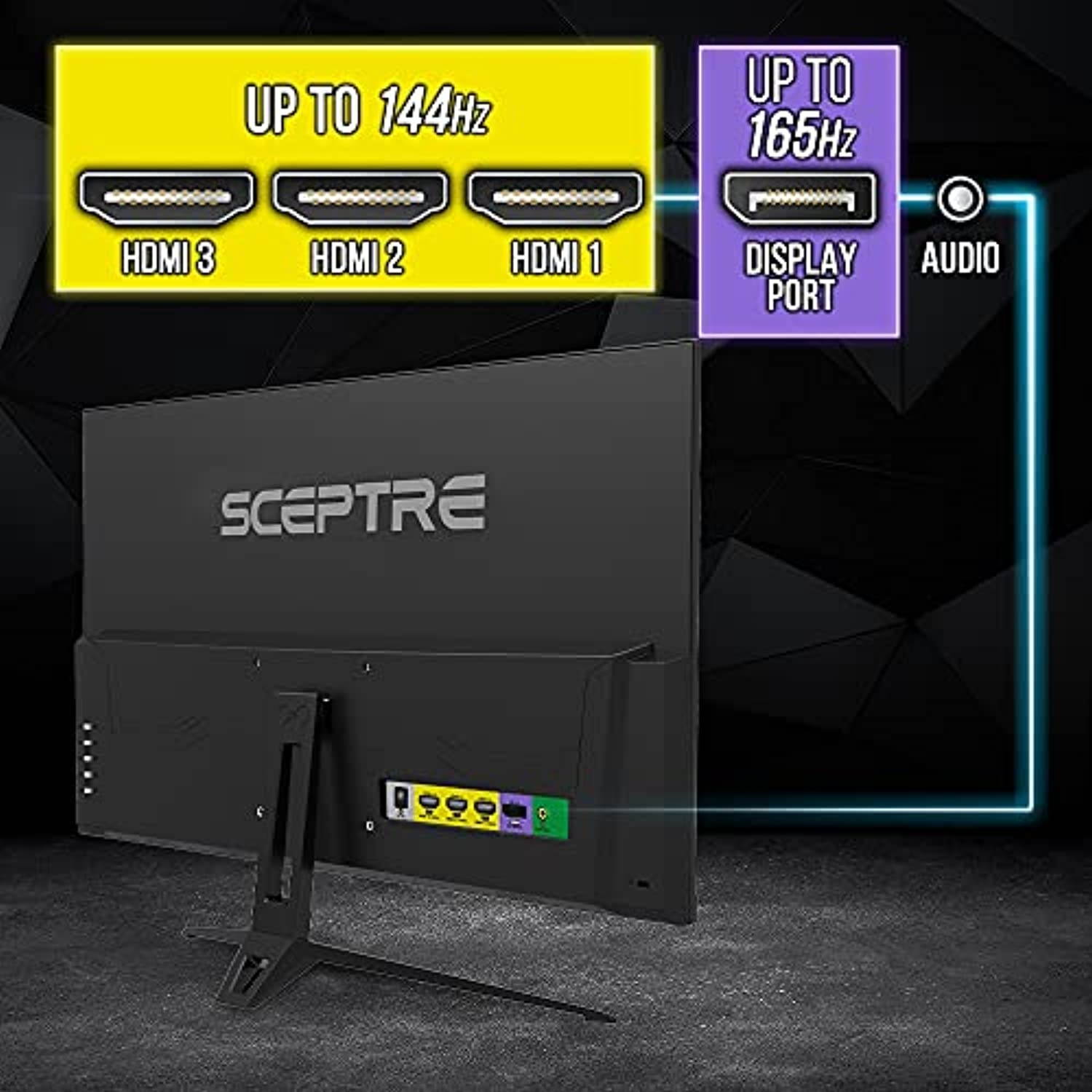 Sceptre IPS 27 inch Gaming LED Monitor up to 165Hz 144Hz 1ms DisplayPort HDMI, FreeSync FPS RTS Build-in Speakers Gunmetal Black 2021 (E275B-FPT165) (E275B-FPT165)