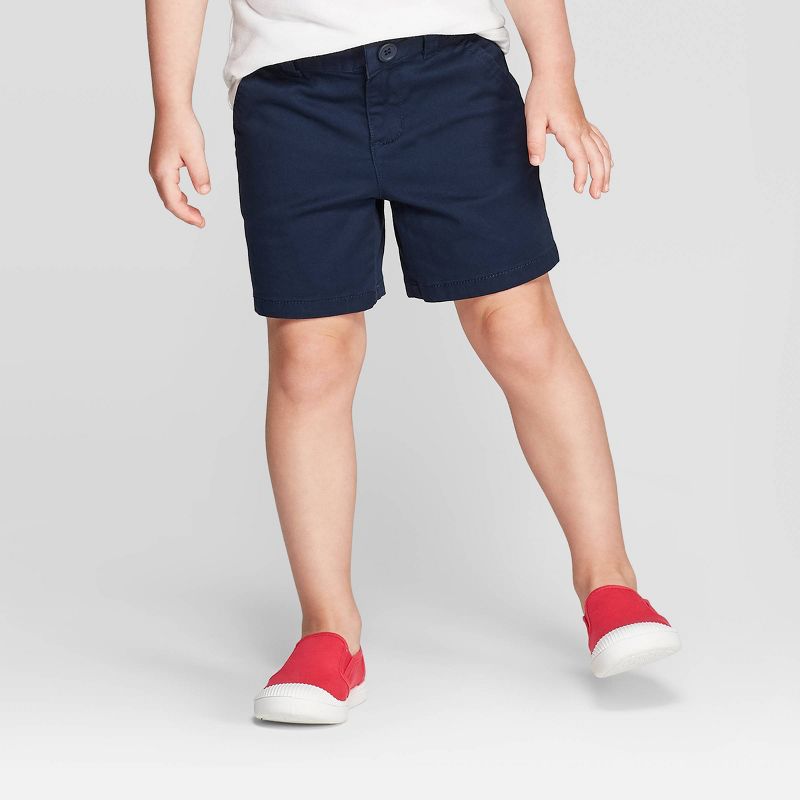 Toddler Girls' Chino Stretch Uniform Shorts - Cat & Jack™ Navy 2T