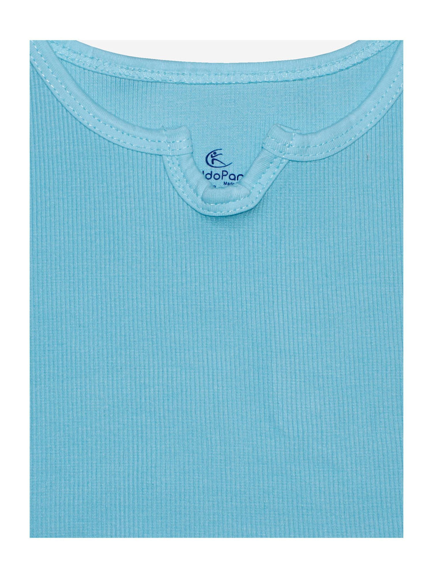 Kiddopanti Kids Aqua Blue Solid Crop Top