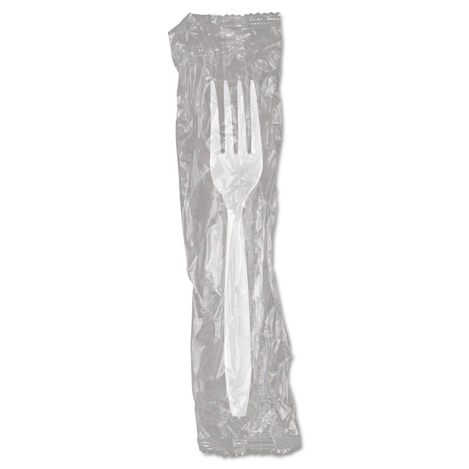 Reliance Mediumweight Cutlery, Standard Size, Fork, Indiv. Wrap, White