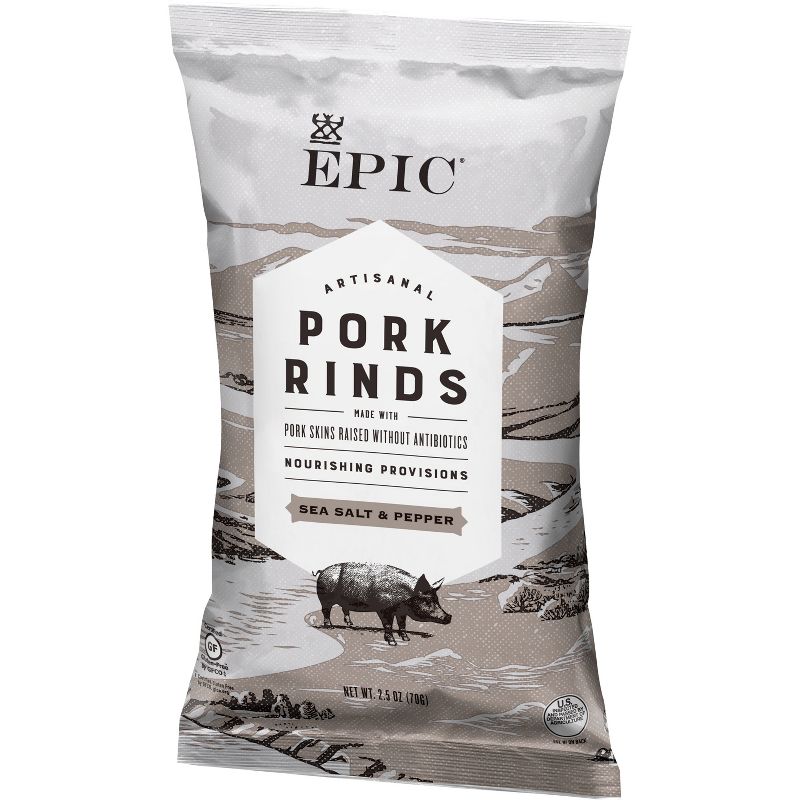 EPIC Sea Salt & Pepper Pork Rinds - 2.5oz