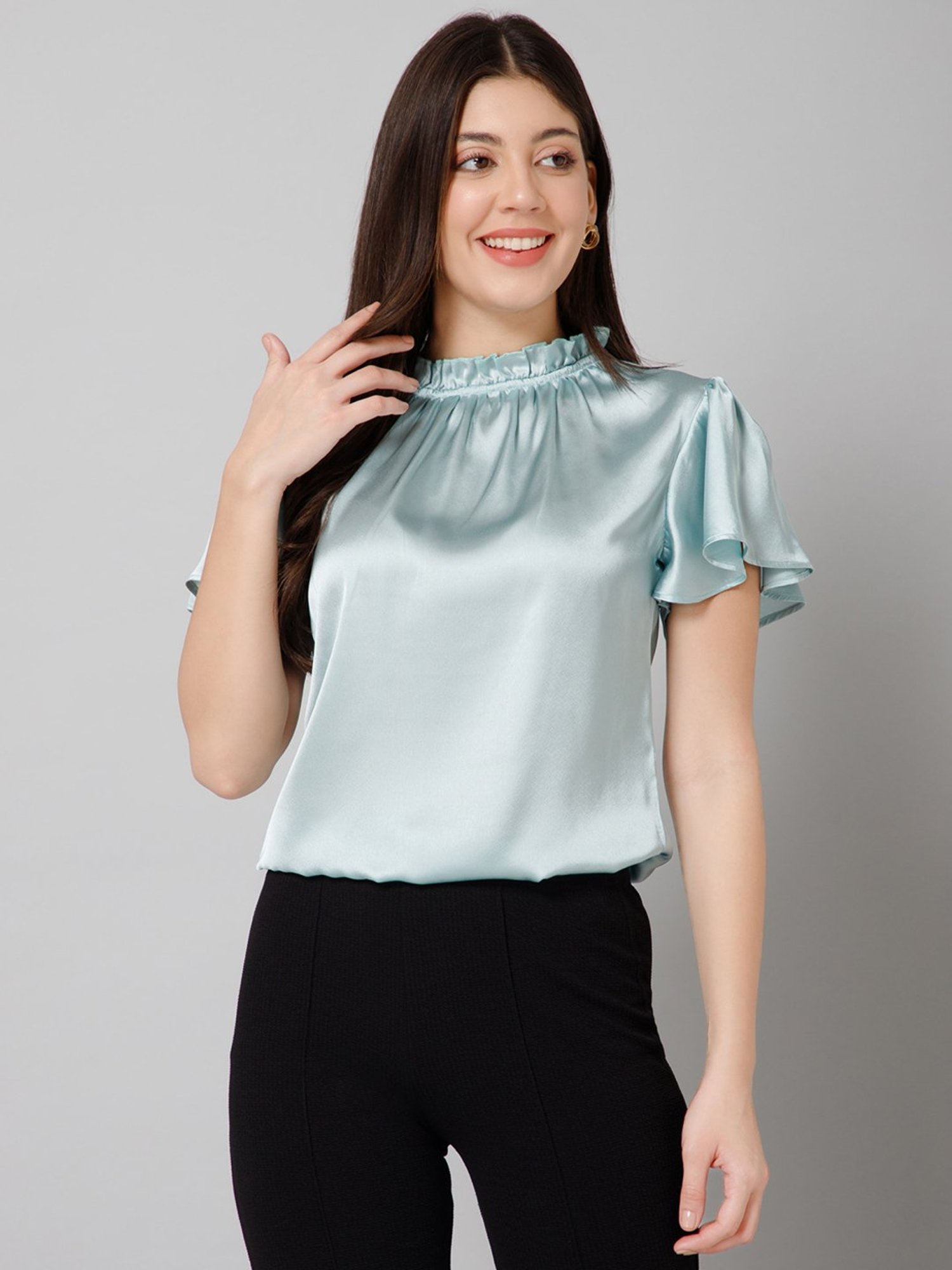 PURYS Green Short Sleeve Top