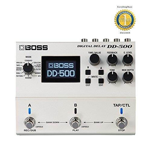 boss dd500 digital delay pedal with 1 year free extended warranty