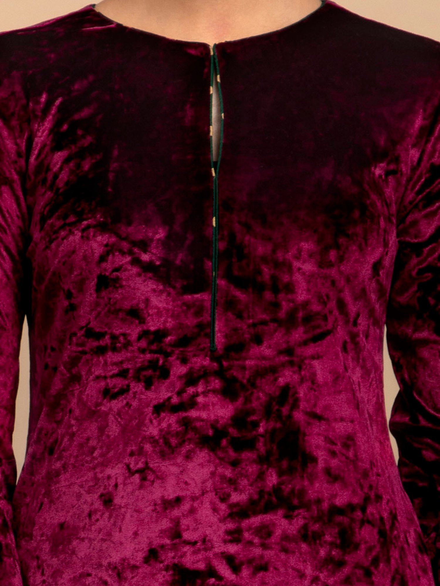 Pink Fort Maroon Regular Fit Kurta